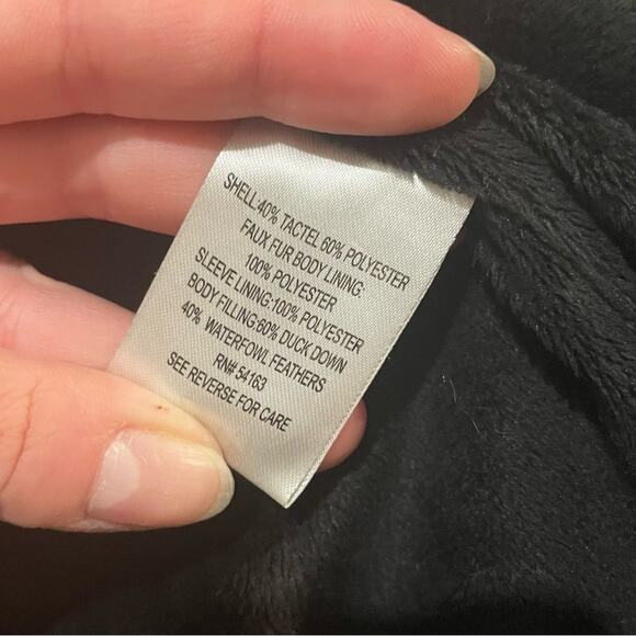 Calvin Klein FLAWED Black Down Filled Quilted Puffer‎ Coat Jacket Women’s Medium - Picture 6 of 9